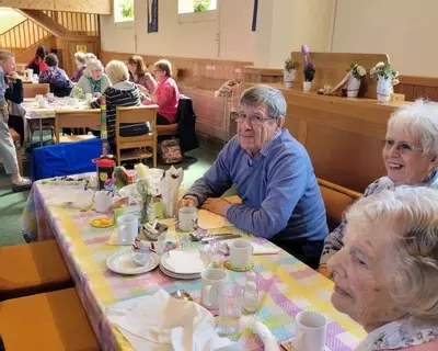 44 joined us for lunch after our Easter Egg Hunt